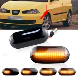 2pcs For SEAT Ibiza 6L 2002-2008 Cordoba Toledo Leon MK1 MK2 1996-2006 LED Dynamic Side Marker Light Turn Signal Light 14805294