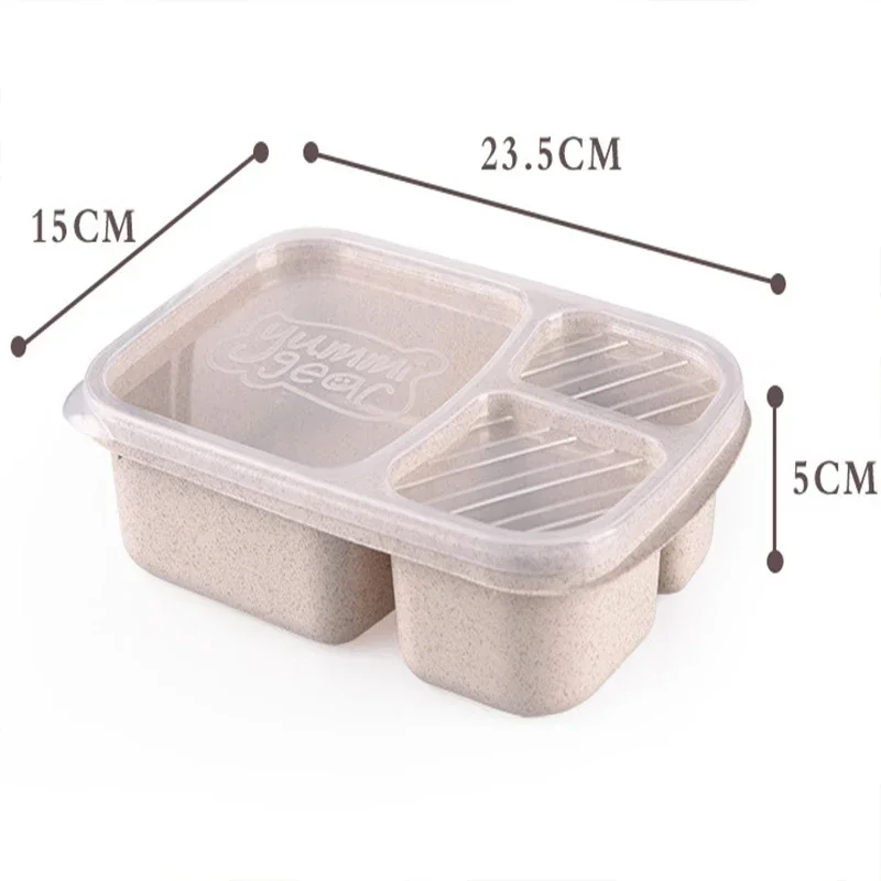 Microwave Lunch Box Wheat Straw Bento Box With Compartment Picnic Bento Boxes Food Container Kids School Adult Office LunchBox