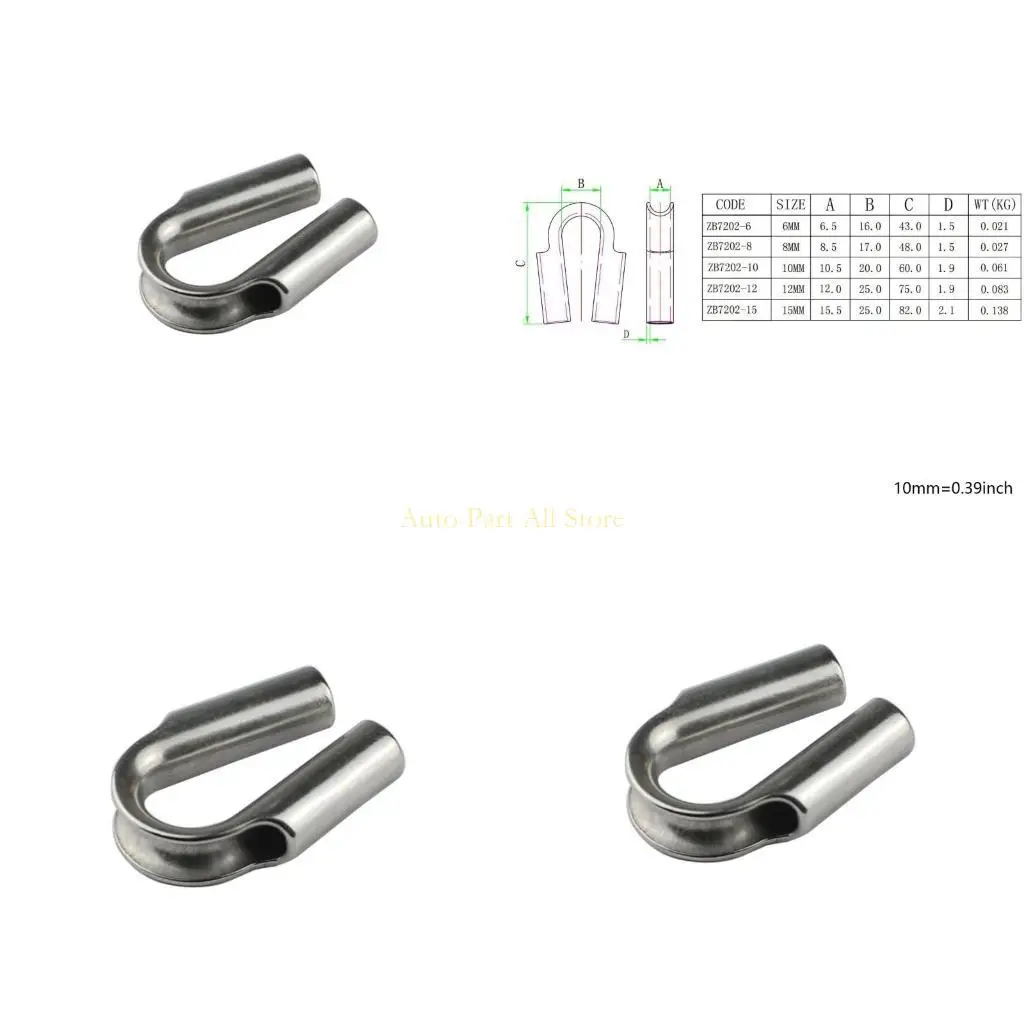

J0MA Stainless Steel Wire Guard Protector Loop U Connectors Winch Wire Loop