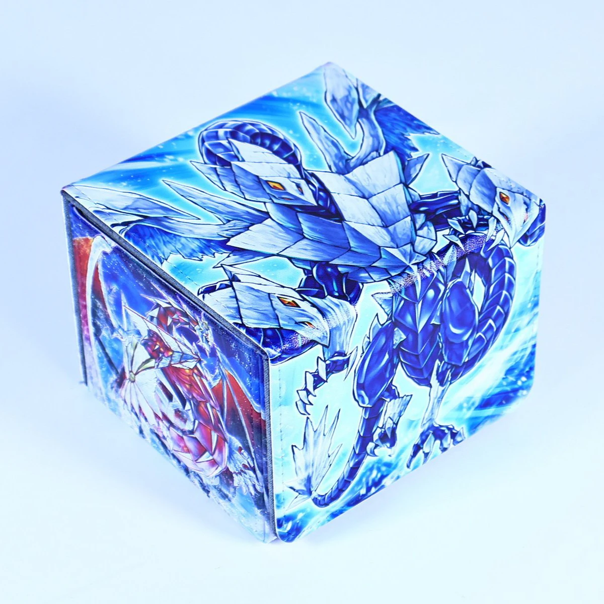 Diy Self Made Yu-Gi-Oh! Brionac Dragon of The Ice Barrier Card Storage Box High-End Leather Card Storage Box Anime Card Gift Toy