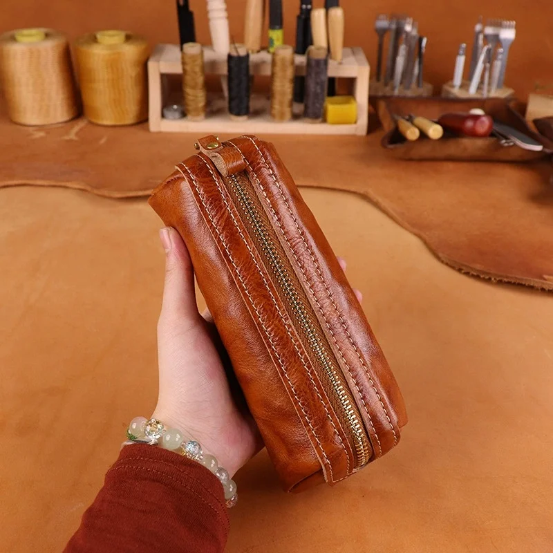 new-vintage-genuine-leather-pencil-case-hand-tooled-cowhide-wallet-unisex-glasses-bag-retro-key-storage-bag