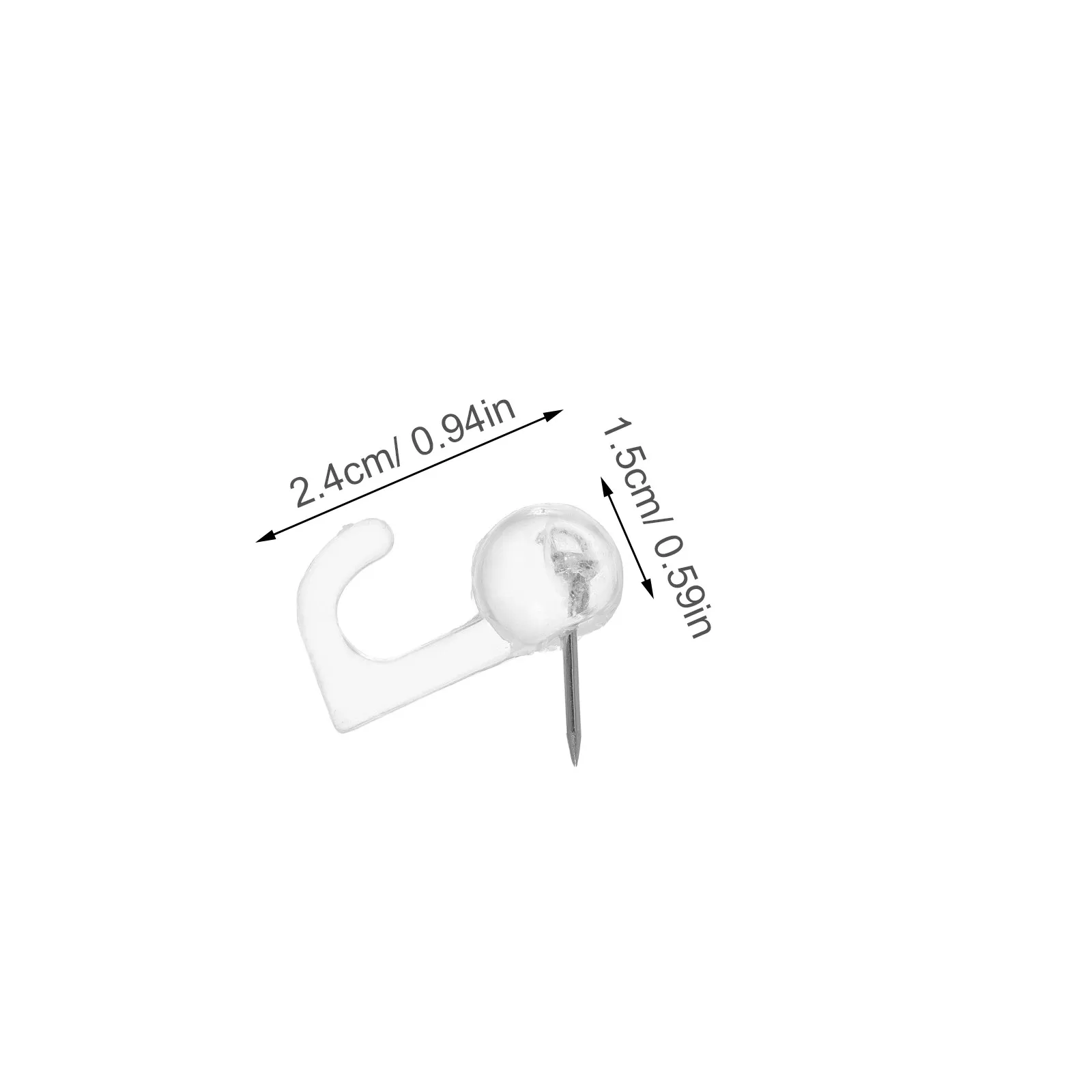 100Pcs Transparent Thumb Tacks Hooks Clear Wall Push Pins for Hanging Pictures Photos Lightweight Decor Home Office School