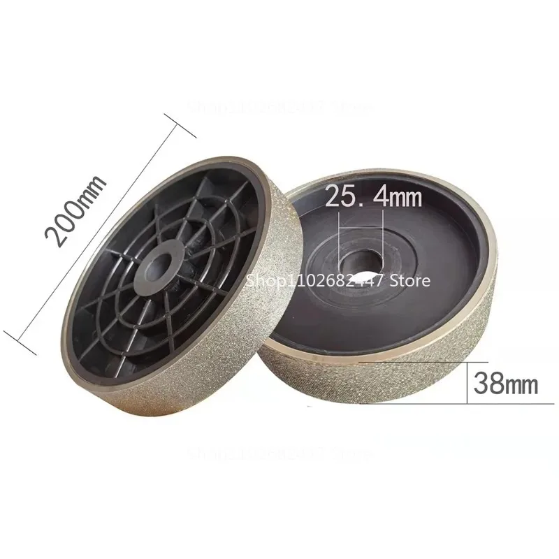 Electroplate Coated Diamond Grinding Sharpener Wheel Accessory Disc Diameter 200mm Width 38mm For Glass Tungsten Steel Polishing