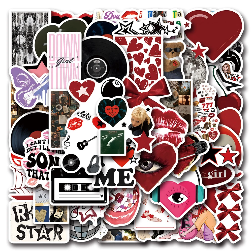 10/30/55pcs Downtown 90s Y2K Aesthetic Stickers Retro Modern Girls Sticker Graffiti Luggage Laptop Diary Waterproof Vinyl Decals