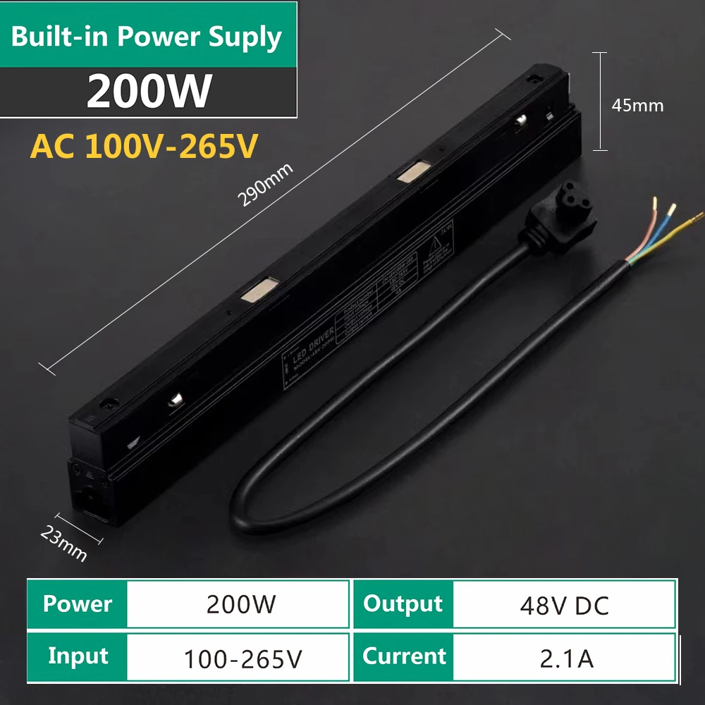 Dc 48V Voeding Voor Led Magnetische Spoor Licht Ac 100V 110V 120V 220V 230V Transformator Voor Magnetische Spoor Verlichtingssysteem