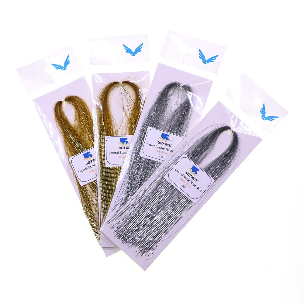 Flashabou Lateral Scale Fly Tying Material Durable Saltwater Corrugated Flash Tinsel for Minnow Jigs Assist Hooks Streamer Flies