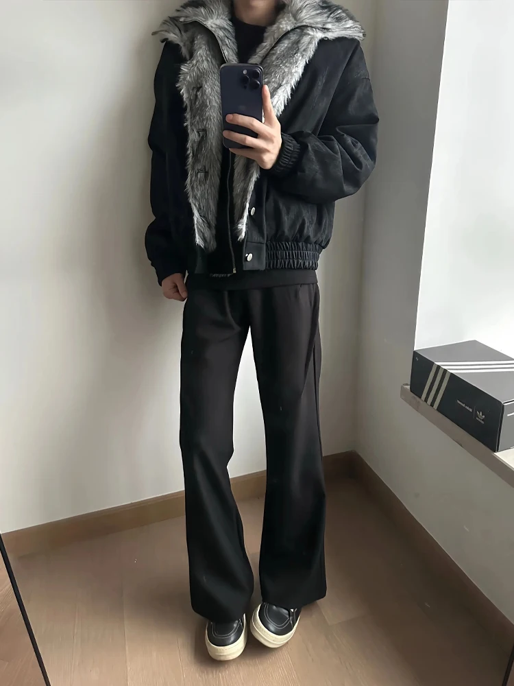 

Мужская зимняя куртка American Sle с двойным воротником из искусственного меха, теплая хлопковая куртка Cleanfit, приталенный крой, с длинными рукавами, с капюшоном