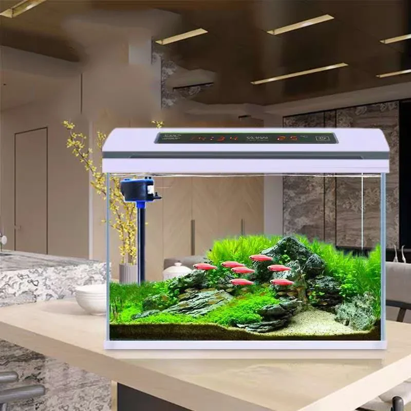 Ultra Clear Glass Aquarium Fish Tank With Internal Sump Bottom Filtration