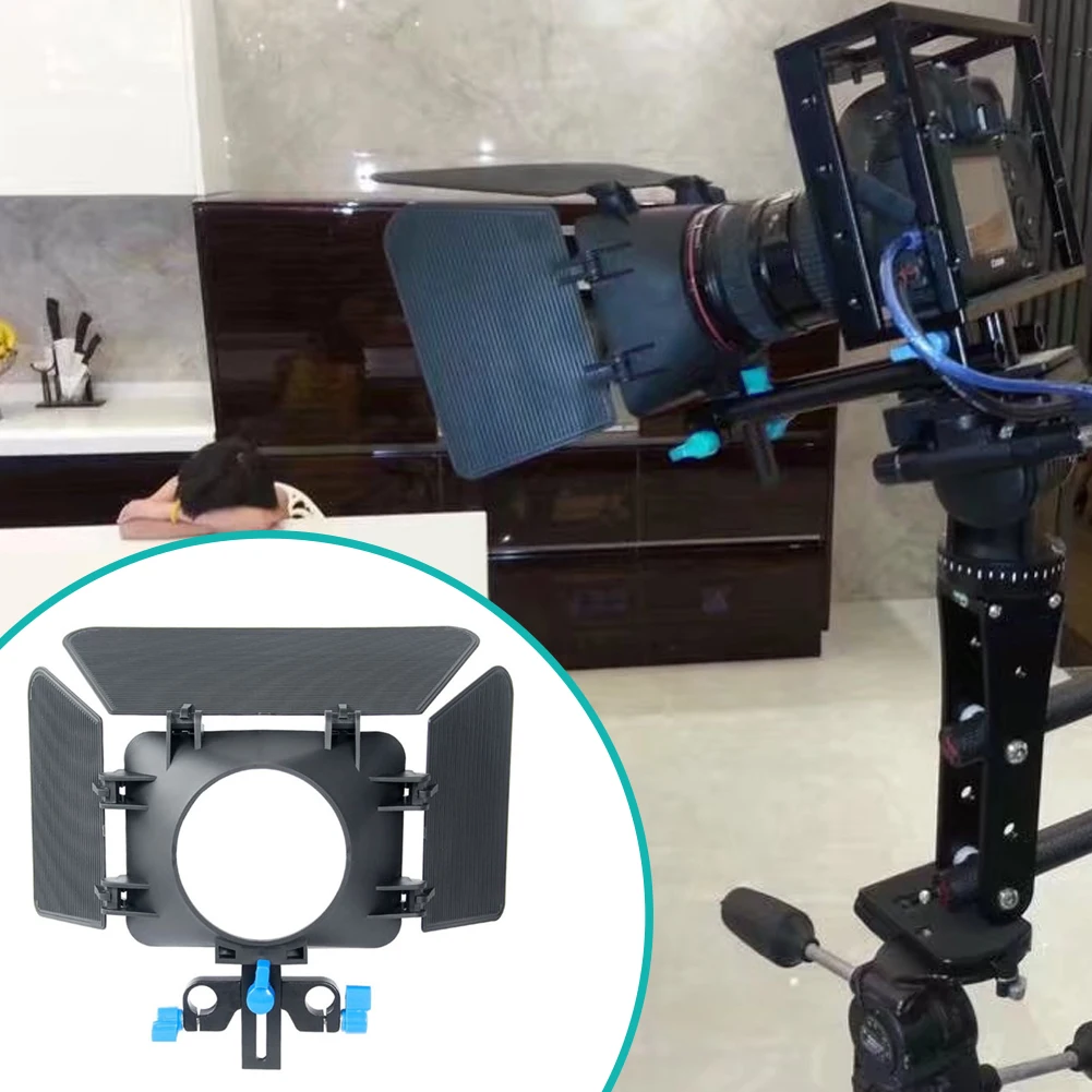 M1 Matte Box Camera Shade for 15mm Rail Rod Follow Focus Rig Cage Camera