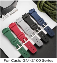 16MM High Quality For Casio G-SHOCK Silicone Watchband Men GM2100/5600/6900GA2100 DW5600 Soft Waterproof Rubber Watch Strap Red