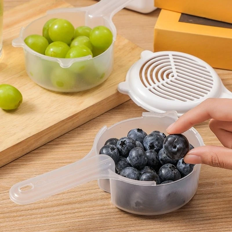 

Kitchen Strainer Bowl Plastic Drain Basket Fruit Vegetable Colander with Handle