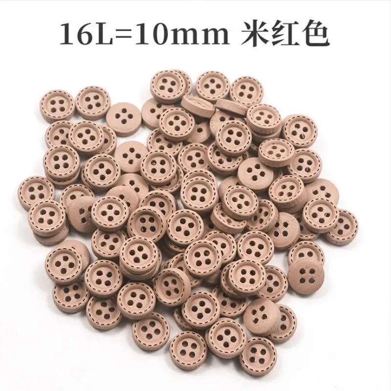 1/10/20/30/50pcs 10mm 4hole Mini Color Kids Buttons Wood Buttons Clothing Wedding Decoration Sewing Accessories