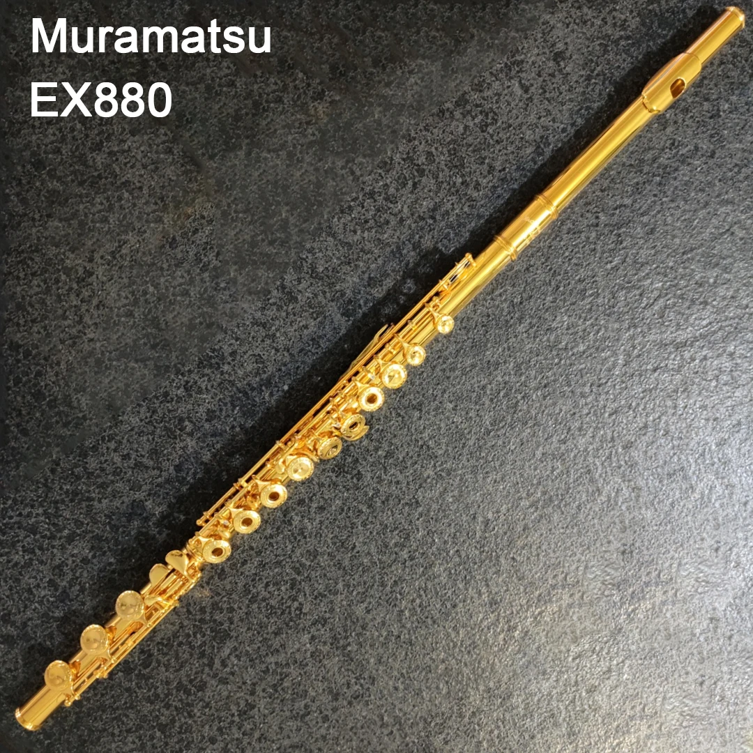 Флейта Muramatsu EX880 с 17 отверстиями, в тональности До, с позолоченной резьбой, музыкальный инструмент с чехлом и аксессуарами