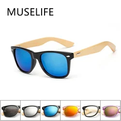 MUSELIFE Women's Glasses Natural Wooden Sunglasses Men Polarized Fashion Sun Glasses Original Wood Oculos De Sol