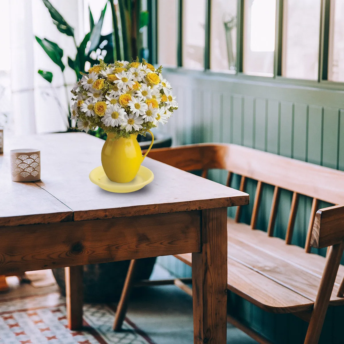 

6pcs Round Resin Flower Pot Tray Saucer For Small Plant Pots Succulent Plants Drainage Base Plate Light Yellow Number 7