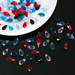 72/84PCS 11/13mm Faceted Glass Beads Jewelry Making Teardrop Beads Pendant Crystal Beads for DIY Earrings Necklace Dangle