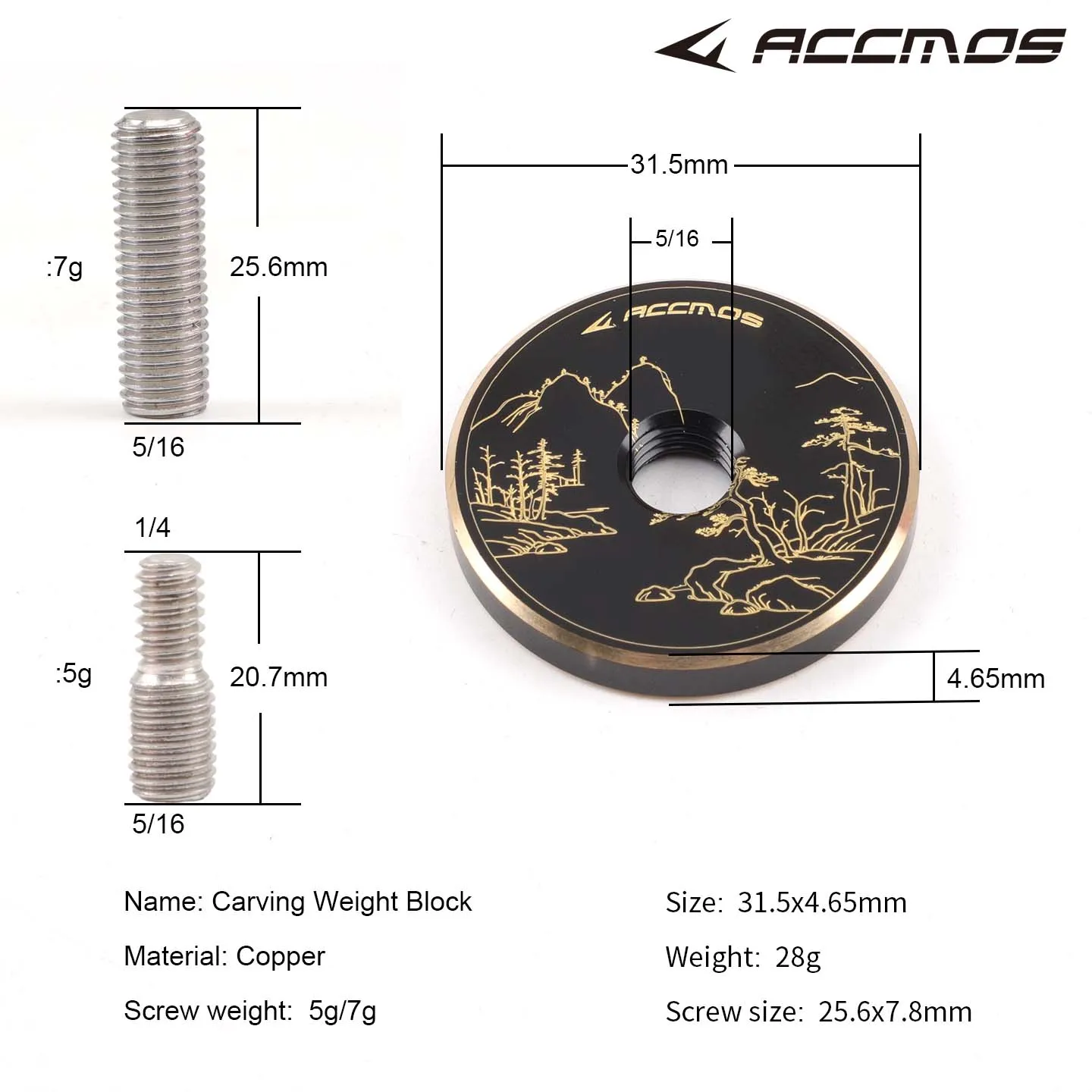 Copper Archery Weights Balance Block Bow Stabilizer Balance Bar Counterweight 1oz 28g Compound/Recurve Bow Shooting Accessories