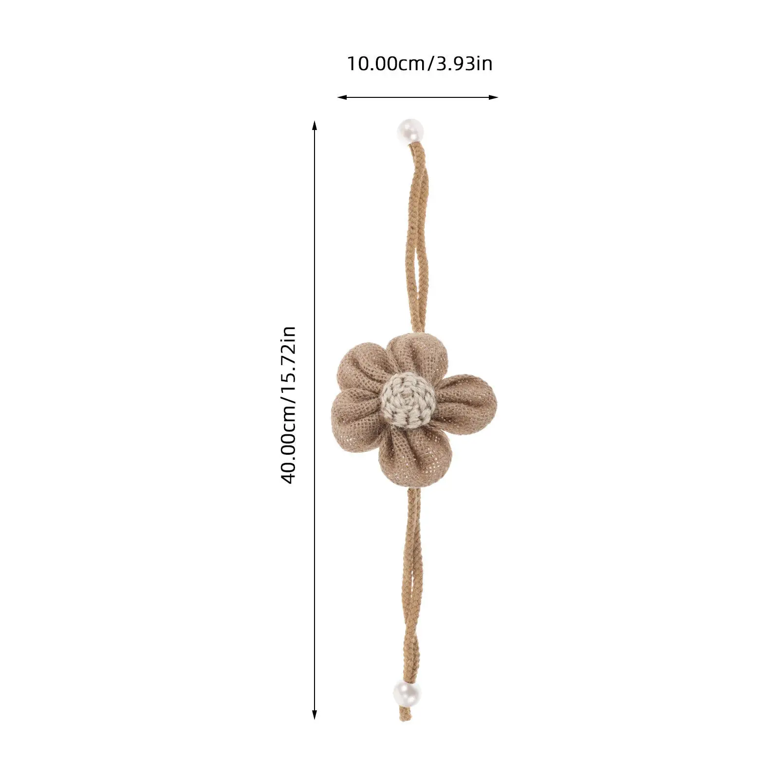 4Pcs Flower Curtain Tiebacks Rustic Linen Rope Tiebacks with Burlap Texture for Cottagecore Sheer Blackout Curtains Drapery