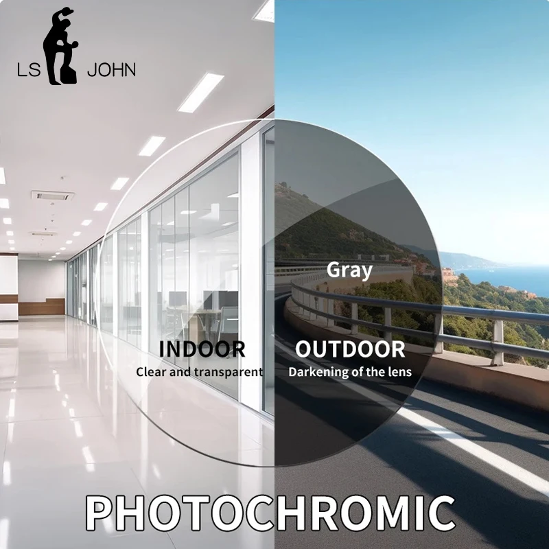 Customized MR-8 Photochromic Gray Prescription Lenses Anti Reflection Polyurethane Optical Lens Aspheric Myopia Hyperopia Lenses
