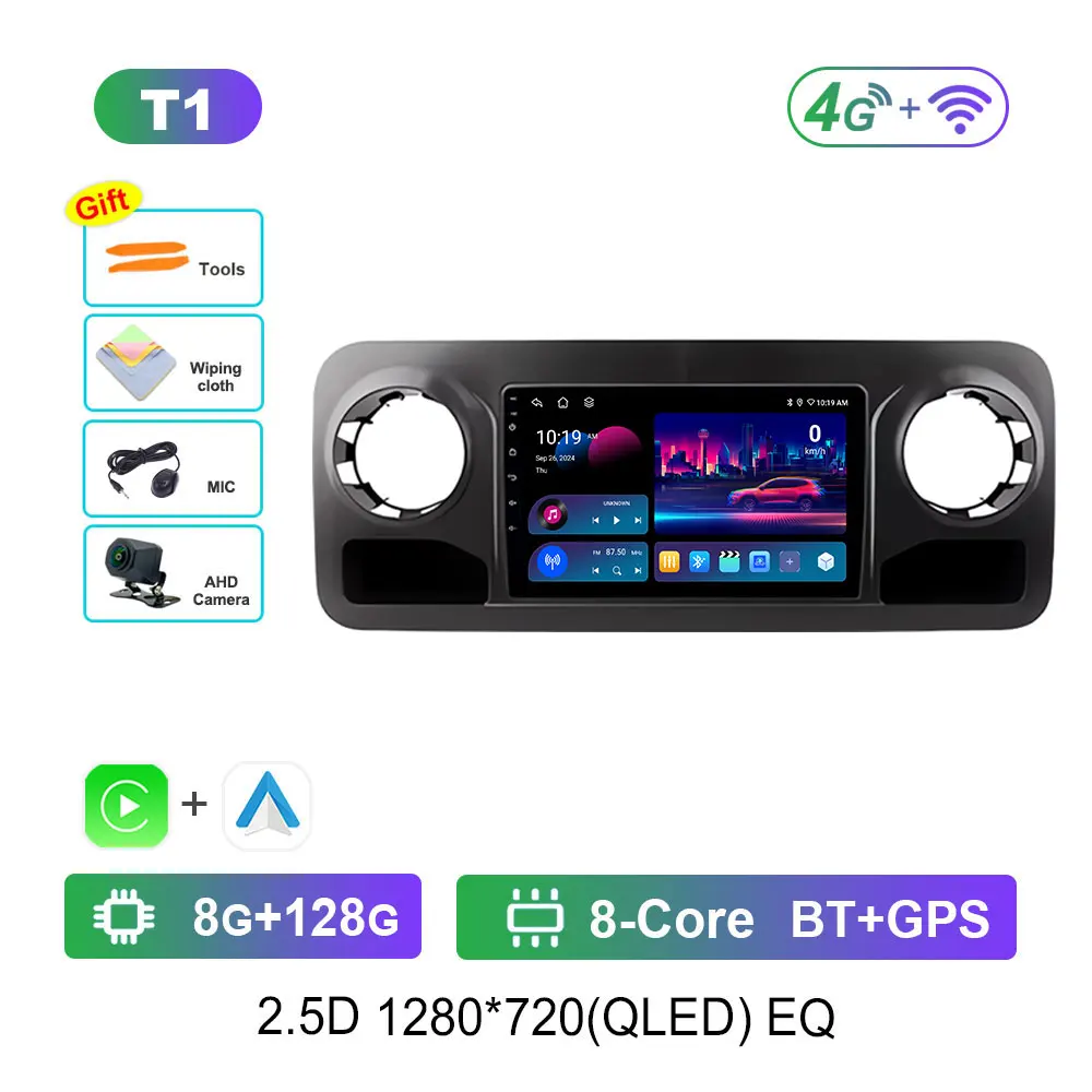 Auto Video Multimedia Speler Voor Mercedes Benz Sprinter Spinway W907 2018 2019 2020 2021 Dsp Stereo Draadloze Carplay Touchscreen