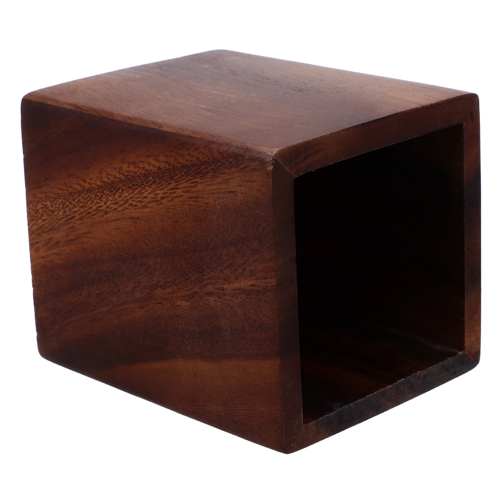 

Rustic Walnut Wood Desk Pen Holder Square Shape Pencil Organizer Office Makeup Brush Holder Stationery Container