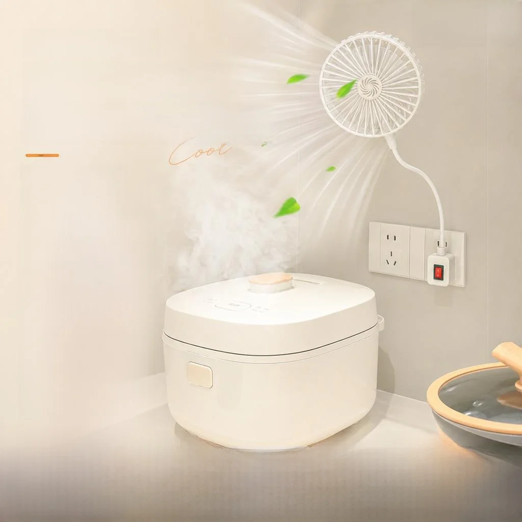 

Kitchen Wall-Mounted Fan Powerful Universal Strong Wind Home Use Socket Fan Quiet Operation Multi-Scenario Versatile
