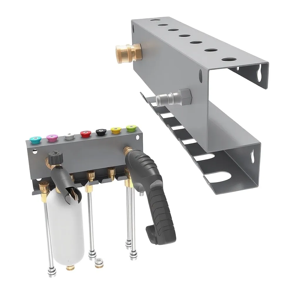 Accessory Storage Wall Mount Organizer Grey Finish Convenient Tool Storage Solution for versatile Mounting Solution