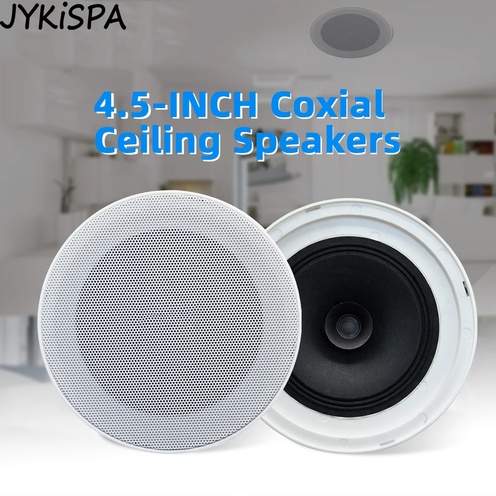 4.5 Inch Home Theater Sound System Ceiling Speaker Background Music White Round Built In Wall Loudspeaker HiFi PA System