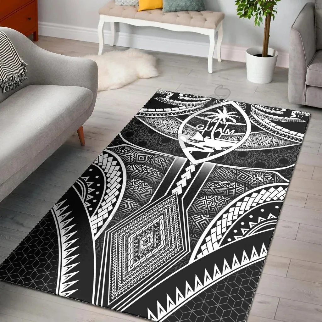 Polynesian Area Rug - Guam Symbols With Poly Patterns 3D Printed Rug Home Decoration Themed Living Room Carpet