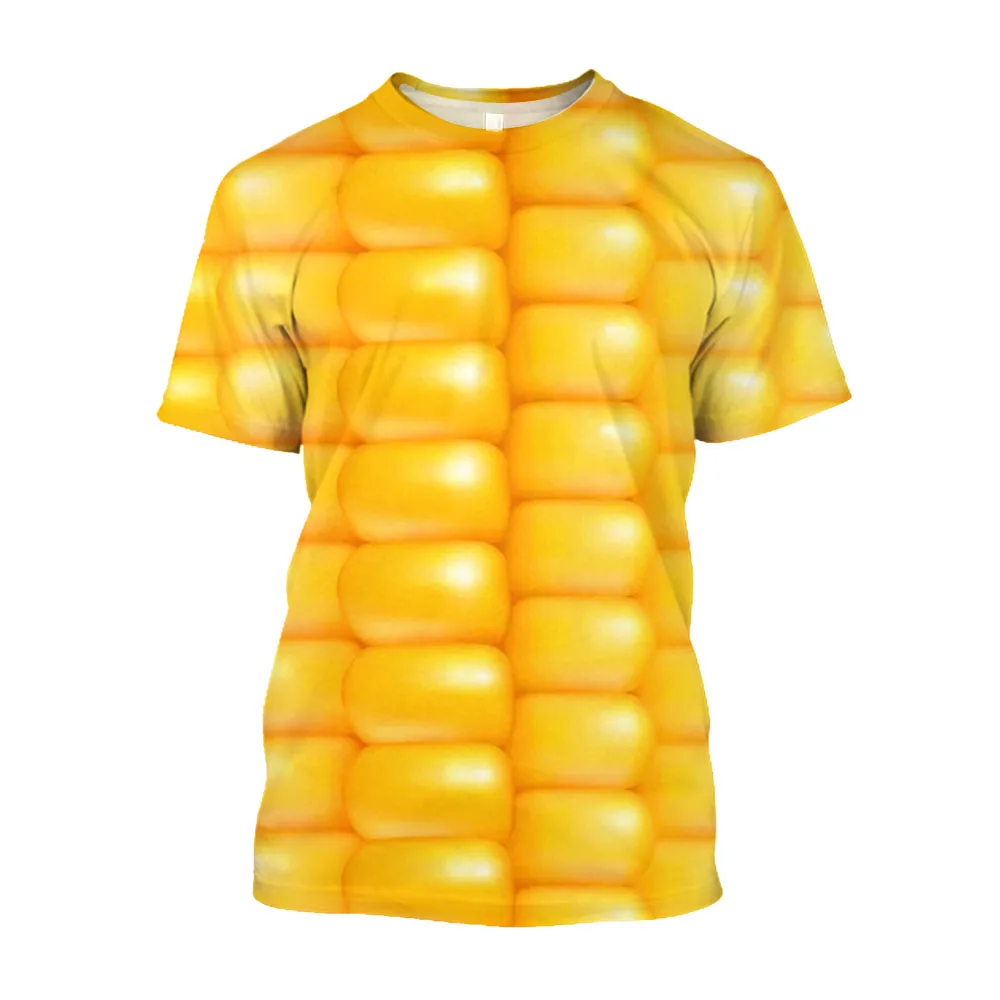 Corn Wheat 3d Printing Summer Men\'S T-Shirt High Quality Fun Short Sleeve Vitality Street Youth Fashion Alternative Clothing