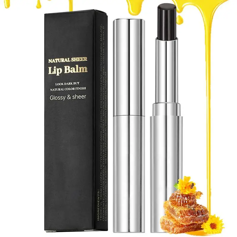 1 個黒リップクリームグロス保湿リップティント保湿乾燥しない口紅メイクアップベースケア女性ガール