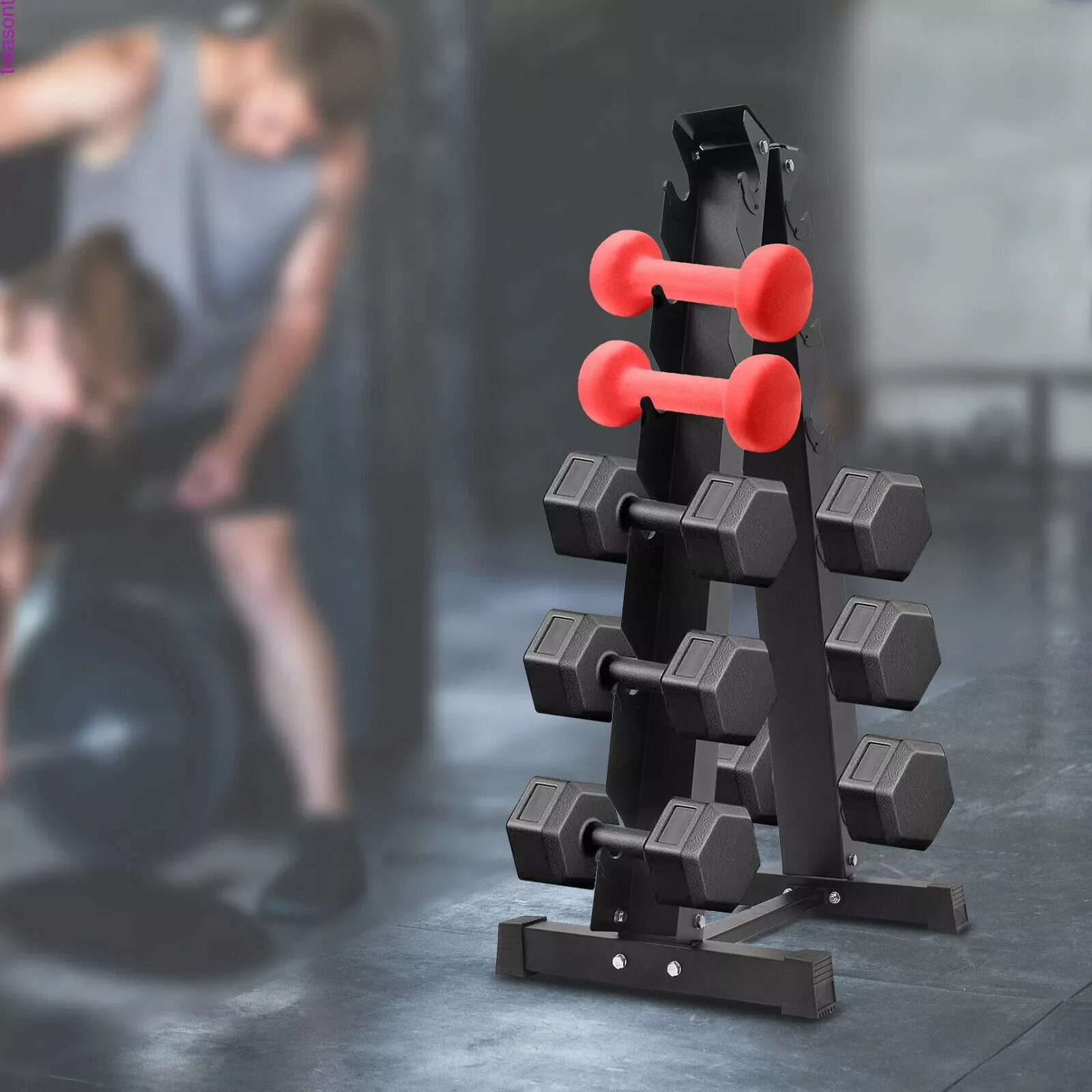 

Home Gym Dumbbell Rack Stand Heavy Duty Storage Holder Shelf Weight Rack 300kg Barbell Rack Gym Accessories