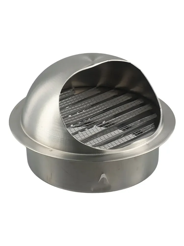 Furniture Hardware Heating Cooling Vents Rain Cap Stainless Steel Round Brushed Bull Nosed External Extractor Wall Vent Outlet