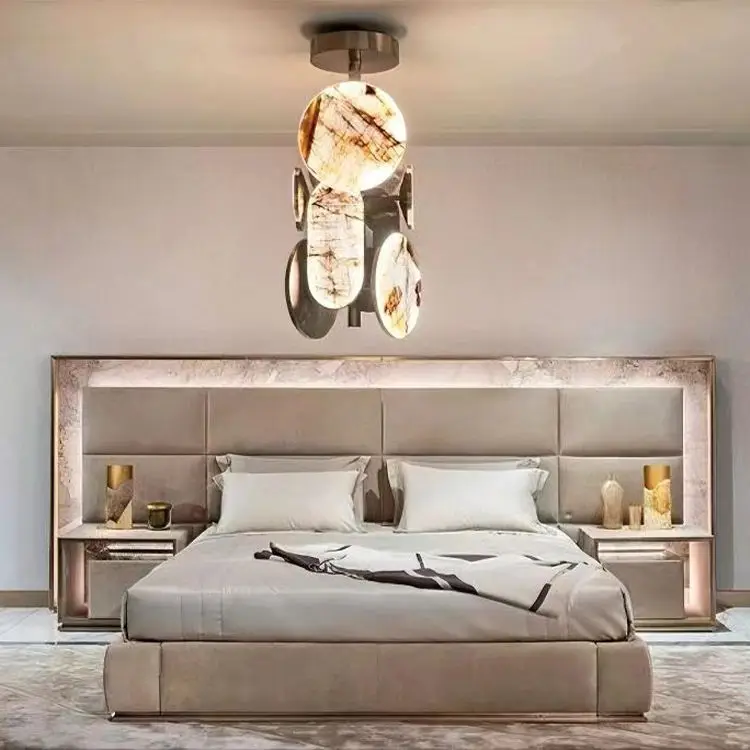 High Luxury  Italian Queen Dimensions king Size Set Modern Kingsize Double Design Furniture king  Wood Frame Design Velvet Bed