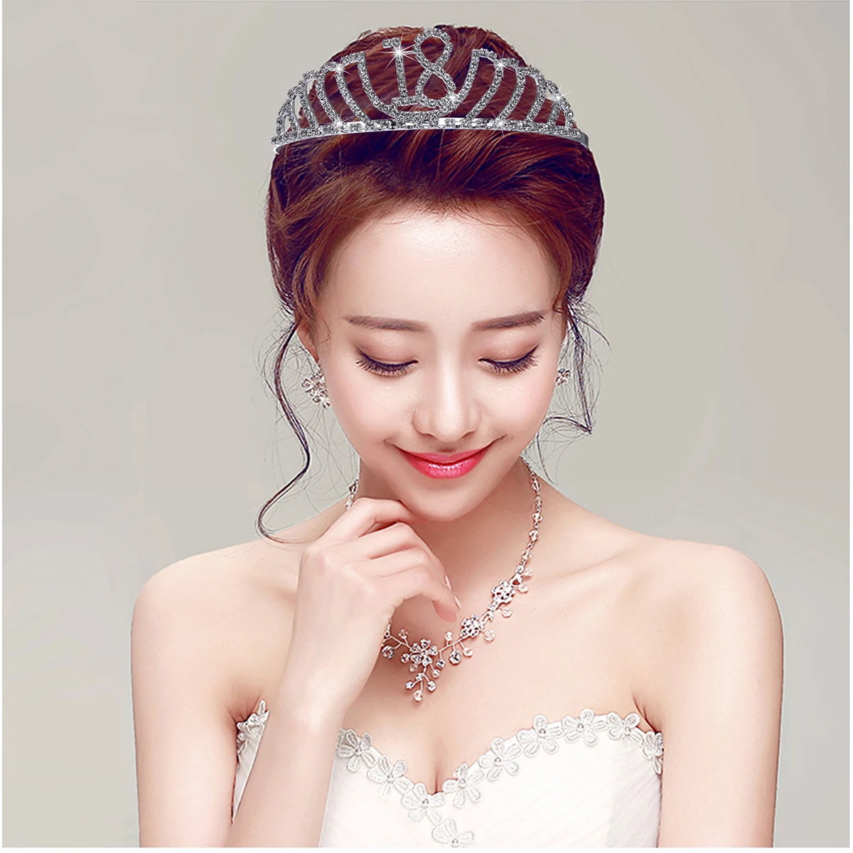 

Birthday Crown Crystal Tiara Gifts 18th Birthday Decorations Headband Women Diamond Rhinestone Hair Accessories