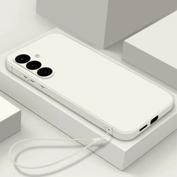 Case For Samsung Galaxy S26 S25 S24 S23 Ultra S22 Plus S25 S24 S23 FE A57 A55 A17 A56 A25 A36 A26 5G Soft Silicone Lanyard Cover