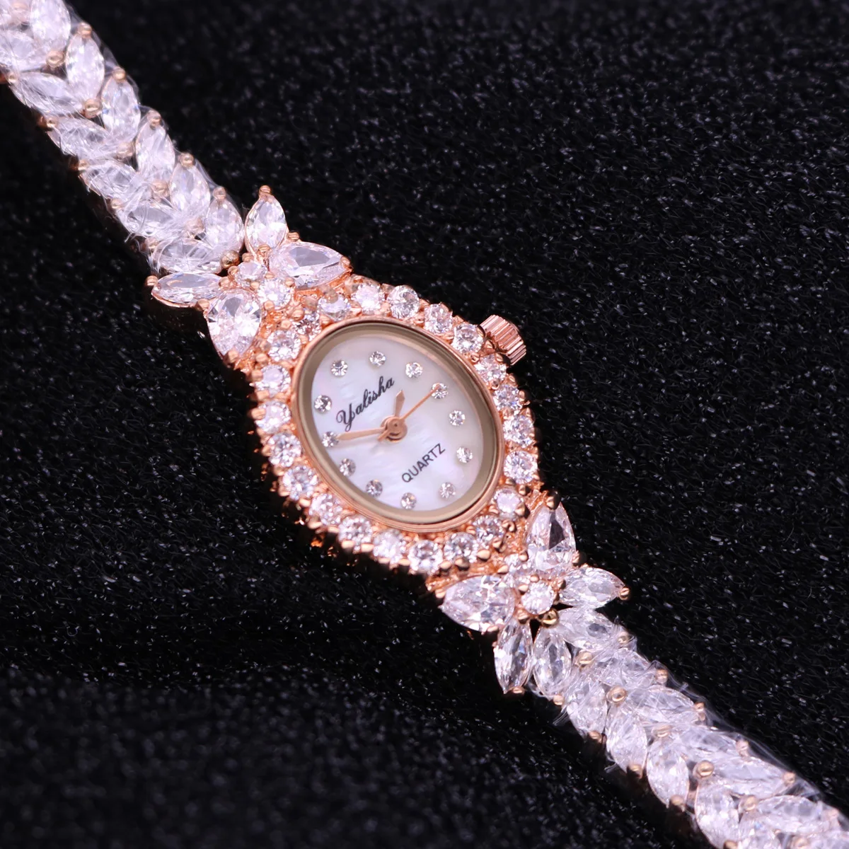 女性用クラウンジュエリー,キュービックジルコニア,ラグジュアリー,マザーオブパール,女性用時計,ギフトボックス