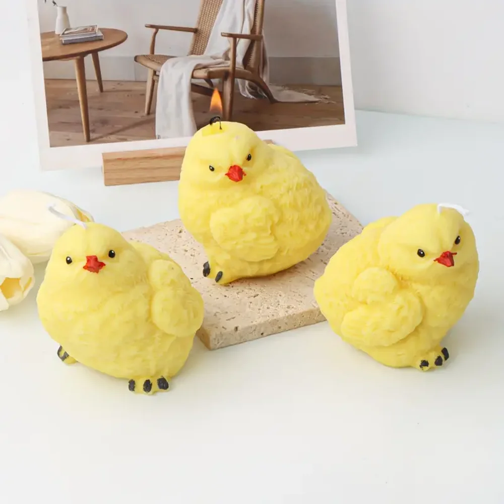 Adorable molde de silicona para velas de pollito, Mini forma de Animal artesanal, molde de yeso de resina para jabón, decoración artesanal, regalo, decoración del hogar