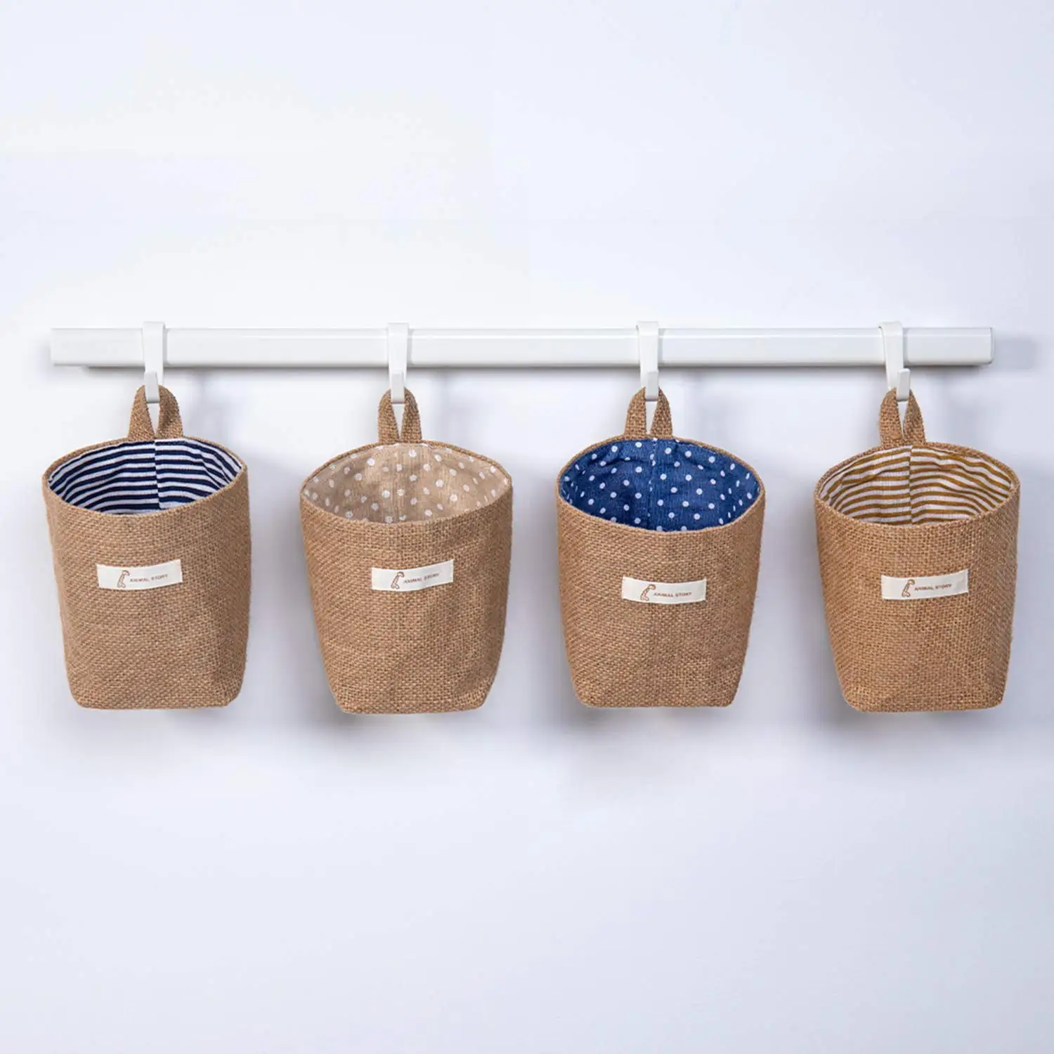 4PC Mini Minimalist Hanging Storage Bag, Versatile Household Use Organizer, Versatile Dormitory Door Back Storage Small Pocket