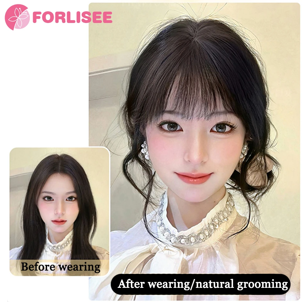 Women's Hairline Wig Piece Full Real Human Hair Seamless Hair Supplemental Airy French Style Natural Forehead Bangs