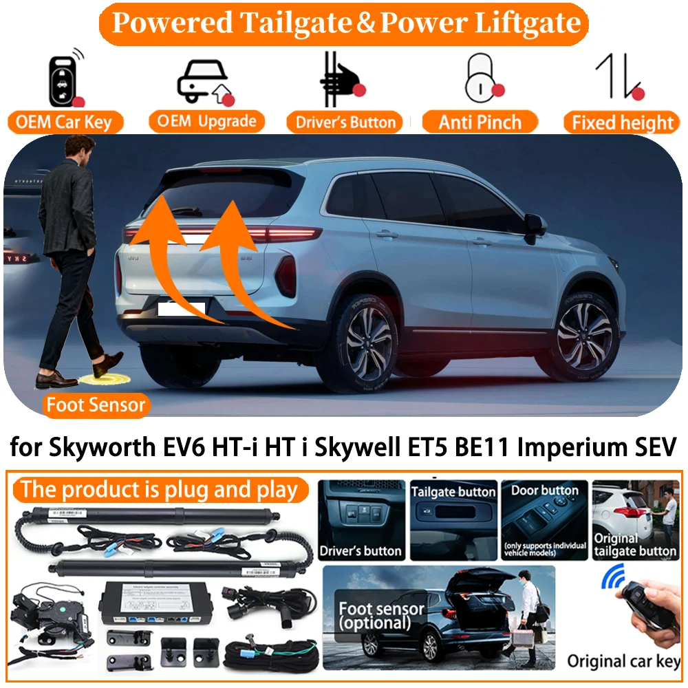 Powered Tailgate for Skyworth EV6 HT-i HT i Skywell ET5 BE11 Imperium SEV Automatic Electric Power Tailgate Tail Gate Lift kit