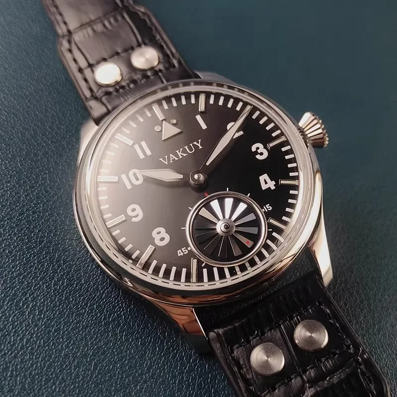 VaKuy Turbo Dafei Orologio meccanico manuale da uomo Seagull St3621 Movimento Orologio impermeabile luminoso da 44 mm