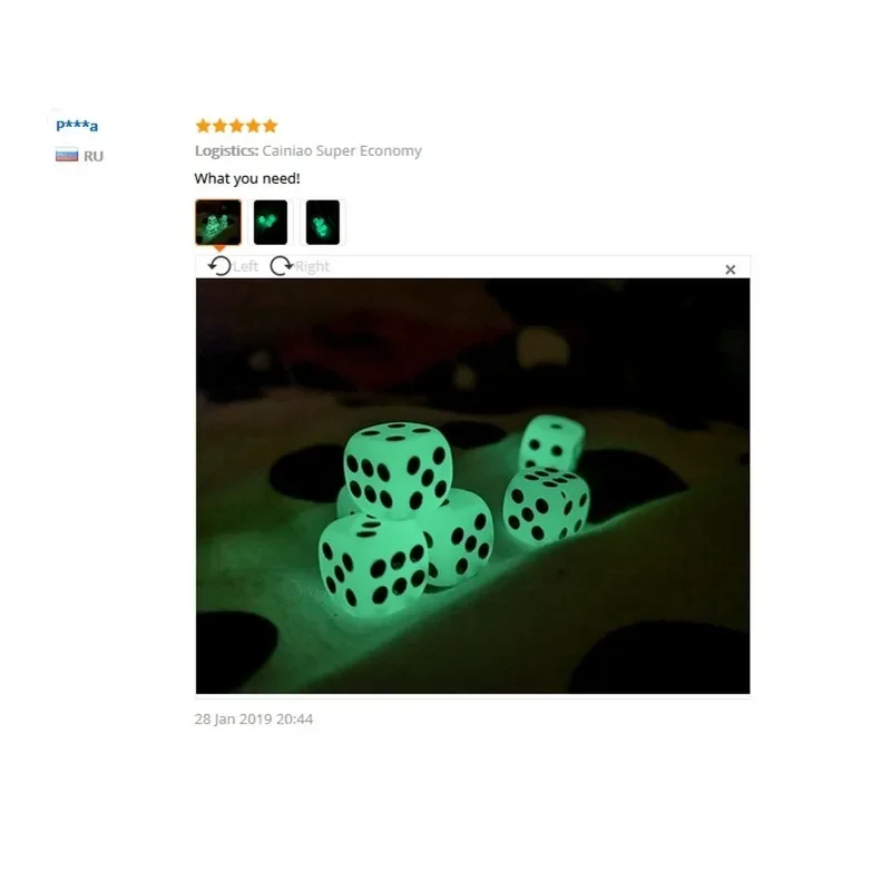 6-Sided Noctilucent Dice Cubes, 6 lados, Night Light, luminoso, engraçado, Night Bar, KTV Entretenimento, dados do jogo, bebendo Ferramenta, 6pcs Lot