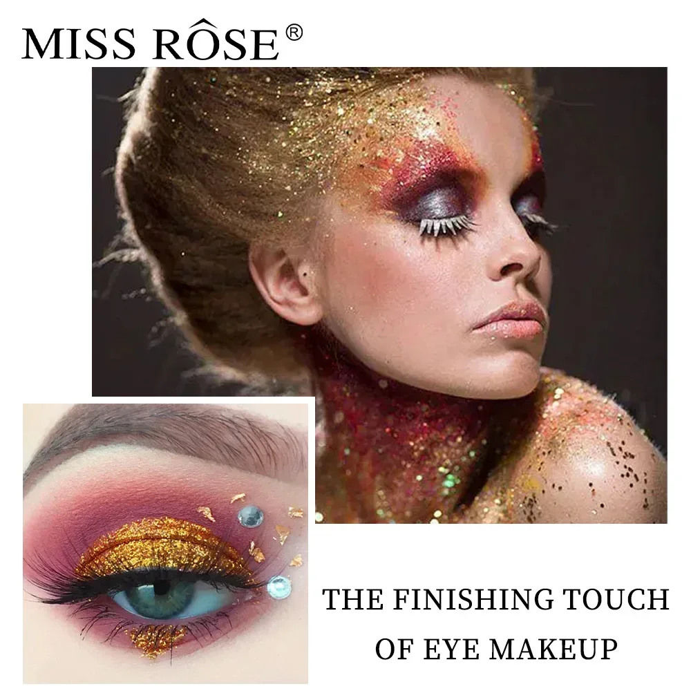 MISS ROSE Diamond Shimmer Sparkle Sequin Glitter Eyeshadow Gel Make-up High Lighter Pigment Shiny Shimmer Eye Shadow Cosmetic