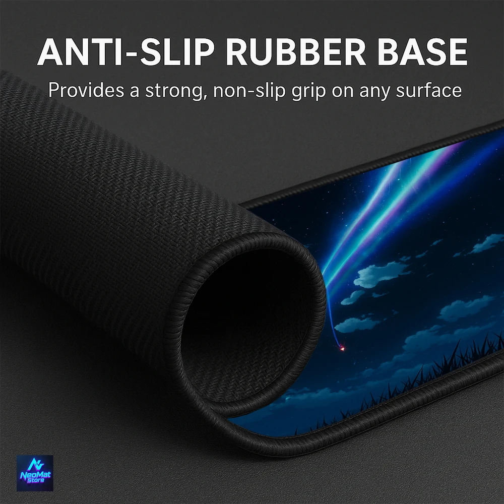 Aurora Office Table Mat  Shooting Star Desk Decorations Carpets Black Mouse Pad 1200mm Anime Mousepads Rubber Mats 1000x500mm