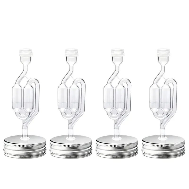 Perfecto para tarros Mason de boca ancha, 4 piezas, tapa de fermentación de 70 mm y combo de bloqueo de aire para cerveza, vino, hidromiel, sidra y más