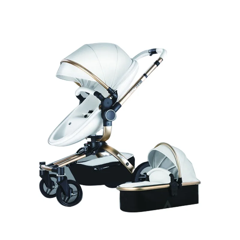 AULON X159 Twin Baby Stroller 3 in 1 Modern Expedition Travel System with Five-Point Safety Belt Folded Fabric Price