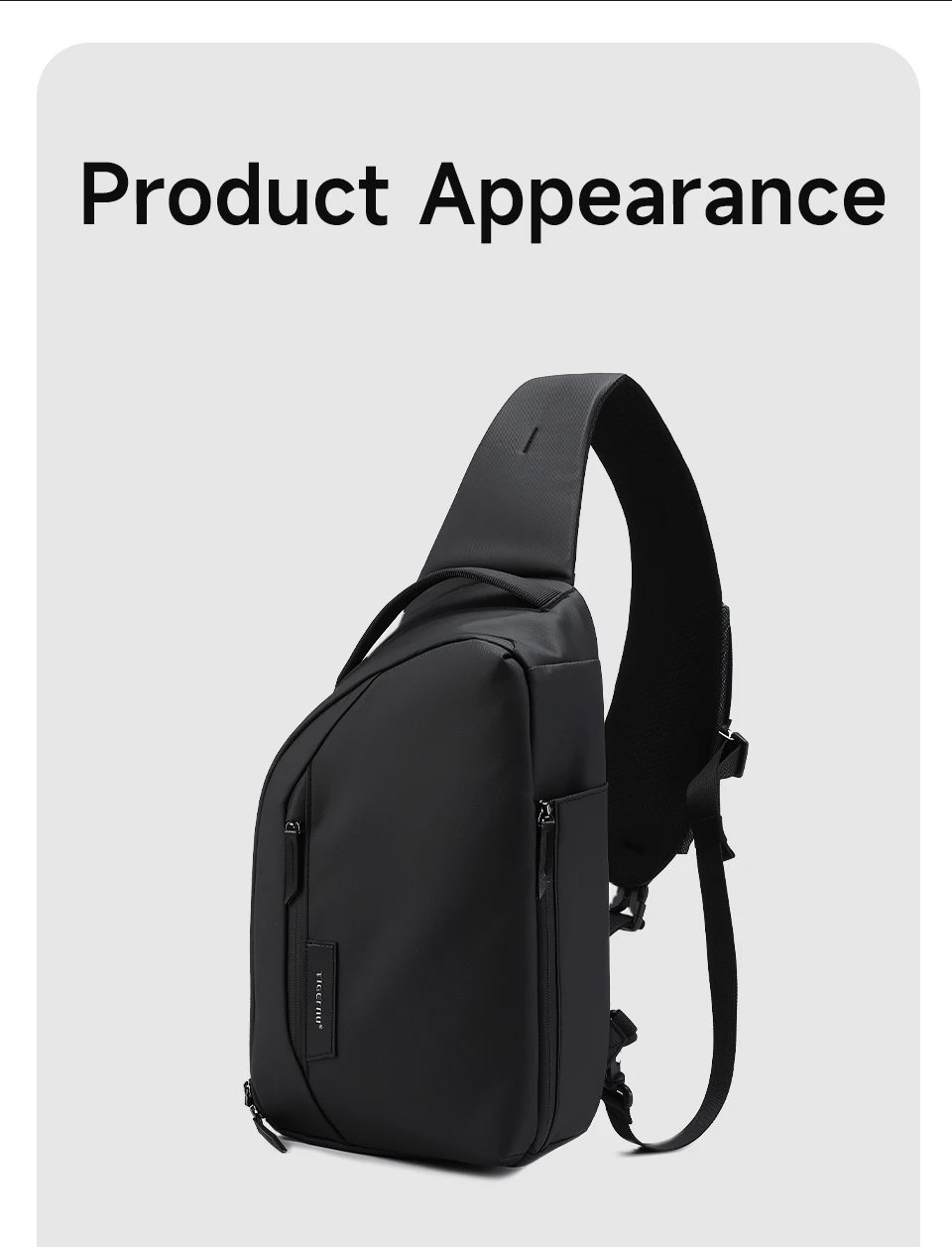 Tigernu Modische Umhängetasche für Herren, Freizeittasche für 11-Zoll-Tablets, wasserabweisende TPU-Brusttasche für Herren, Outdoor-Fahrradtasche, Seitentasche – Detail 10