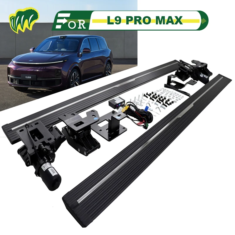 

2Pcs For Li L9 PRO MAX 2023 SUV Truck Electric intelligence Running Boards Bar Pedals Side Step Bars with LED Lights