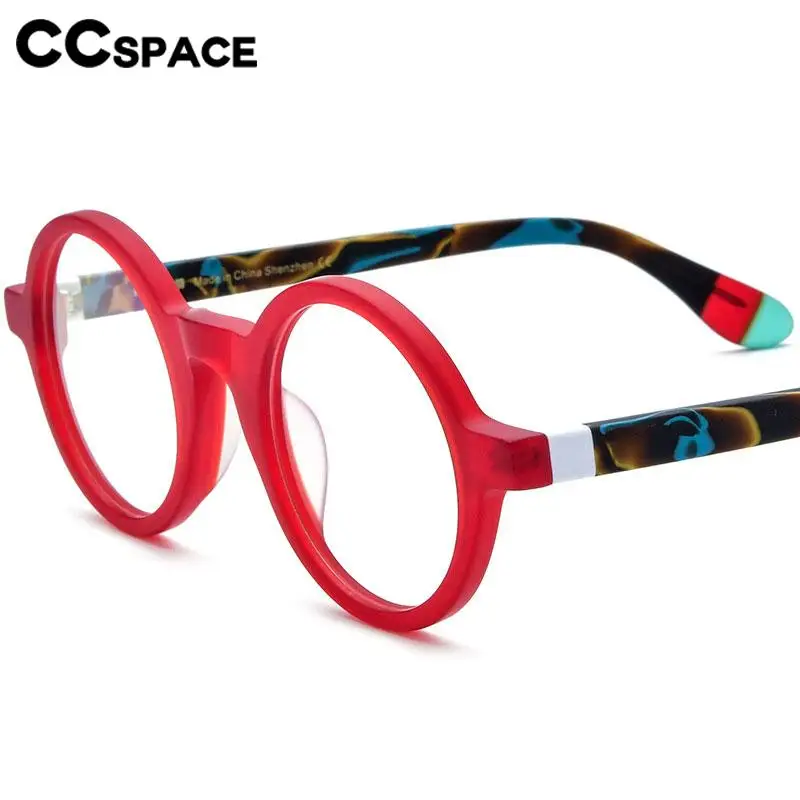 56919 Rainbow Color Acetate Clear Eyewear Women Vintage Round Optical Spectacle Frame Men Anti Blue Light Computer Glasses